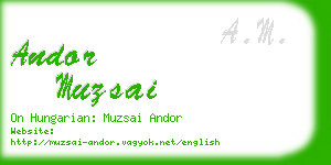 andor muzsai business card